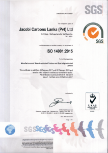 JCL ISO14001 certificate